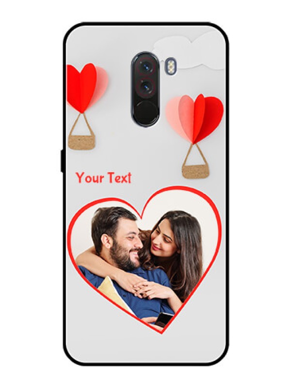 Custom Pcoco F1 Custom Glass Mobile Case  - Parachute Love Design
