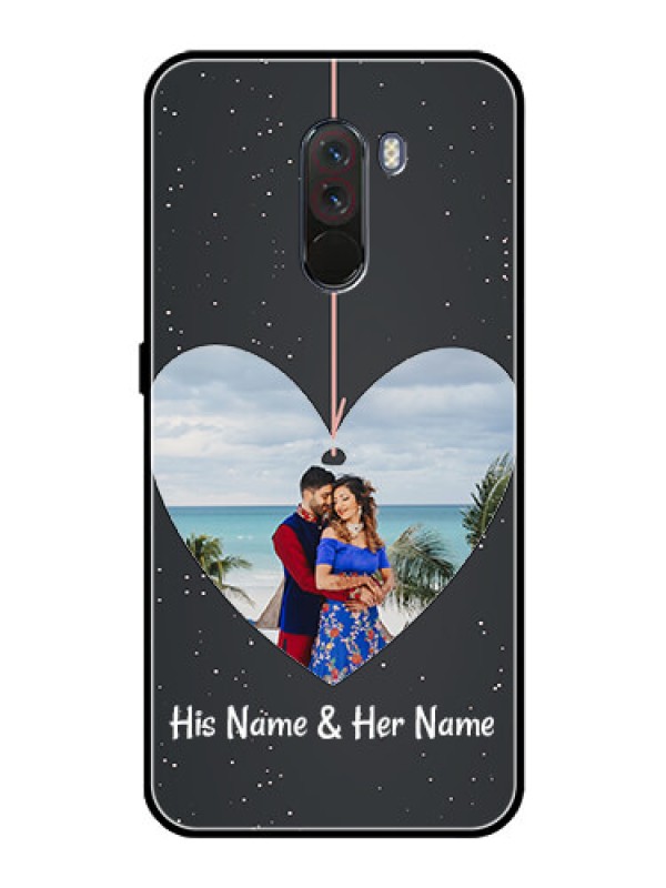 Custom Pcoco F1 Custom Glass Phone Case  - Hanging Heart Design