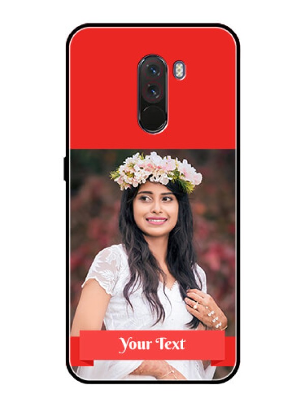 Custom Pcoco F1 Custom Glass Phone Case  - Simple Red Color Design