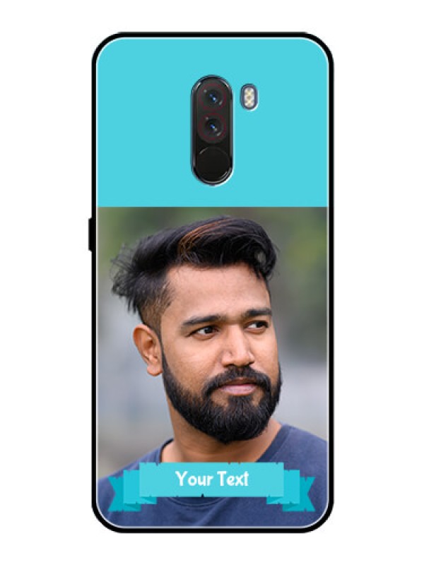 Custom Pcoco F1 Personalized Glass Phone Case  - Simple Blue Color Design