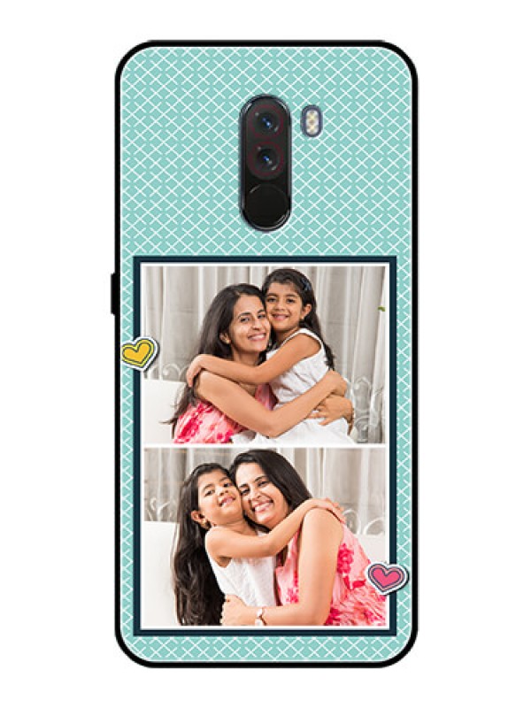Custom Pcoco F1 Custom Glass Phone Case  - 2 Image Holder with Pattern Design