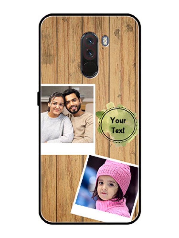 Custom Pcoco F1 Custom Glass Phone Case  - Wooden Texture Design