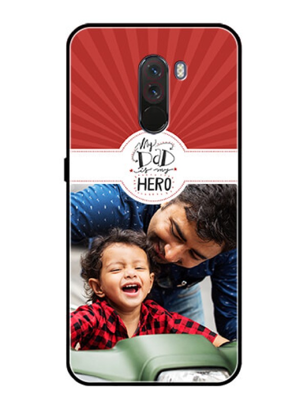Custom Pcoco F1 Photo Printing on Glass Case  - My Dad Hero Design