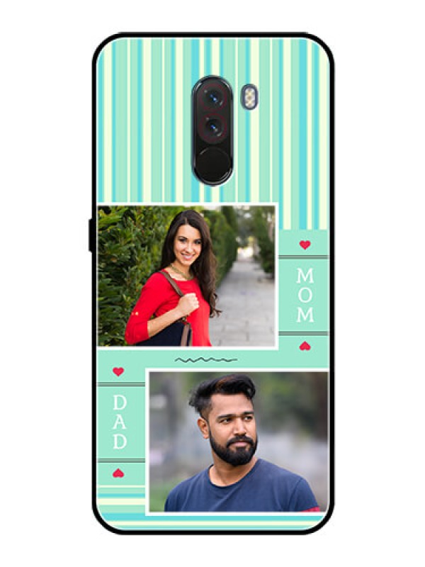 Custom Pcoco F1 Custom Glass Phone Case  - Mom & Dad Pic Design