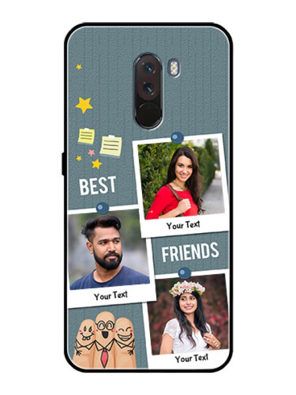 Custom Pcoco F1 Personalized Glass Phone Case  - Sticky Frames and Friendship Design