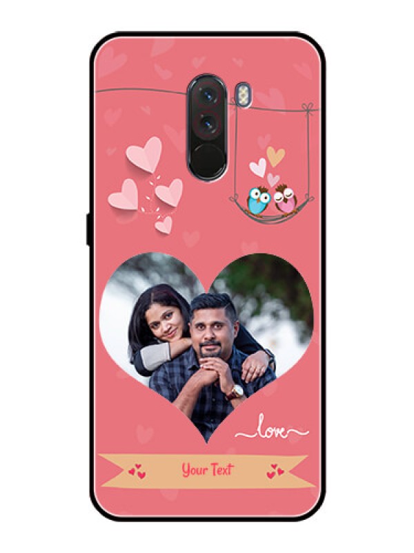 Custom Pcoco F1 Personalized Glass Phone Case  - Peach Color Love Design 