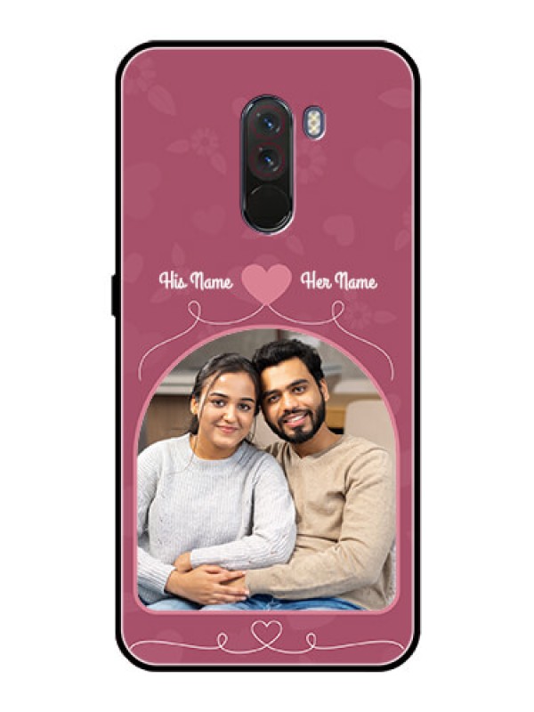 Custom Pcoco F1 Photo Printing on Glass Case  - Love Floral Design
