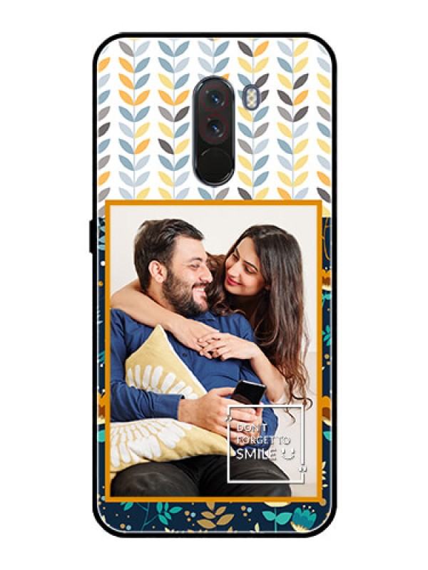 Custom Pcoco F1 Custom Glass Mobile Case  - Pattern Design