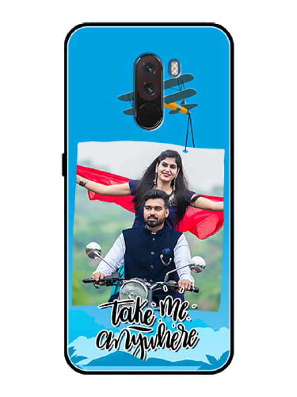 Custom Pcoco F1 Custom Glass Mobile Case  - Traveller Design 