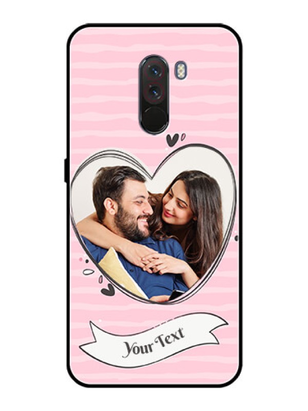 Custom Pcoco F1 Custom Glass Phone Case  - Vintage Heart Design