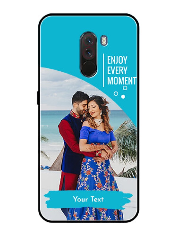Custom Pcoco F1 Custom Glass Mobile Case  - Happy Moment Design