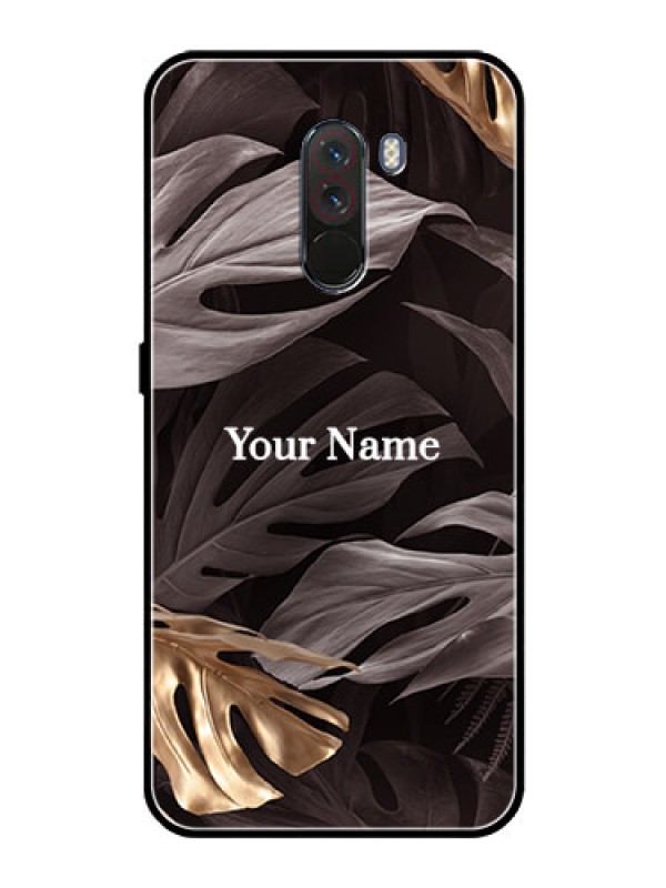 Custom Poco F1 Personalised Glass Phone Case - Wild Leaves digital paint Design