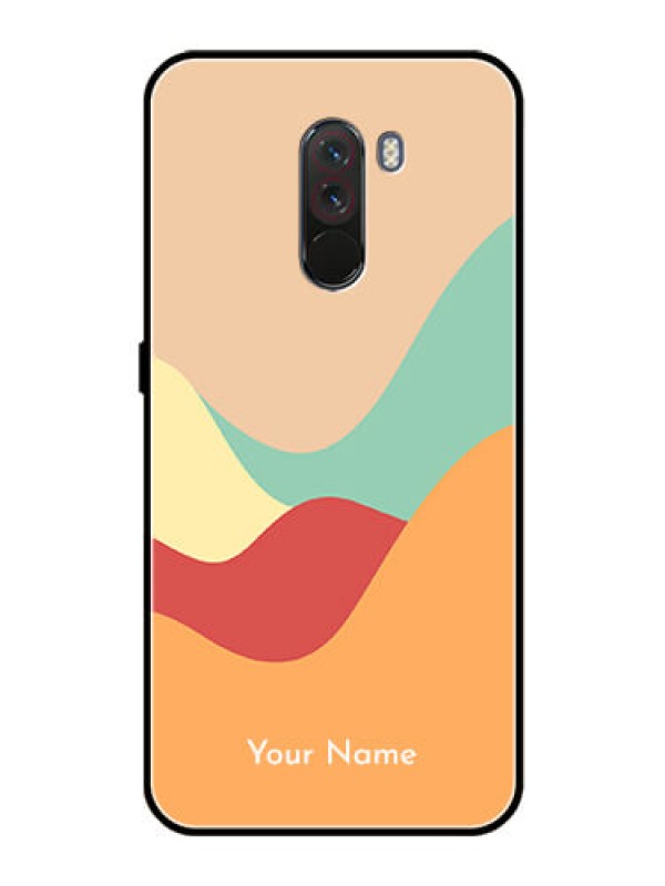 Custom Poco F1 Personalized Glass Phone Case - Ocean Waves Multi-colour Design