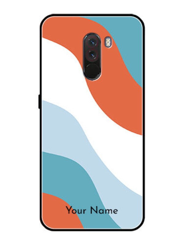 Custom Poco F1 Custom Glass Mobile Case - coloured Waves Design