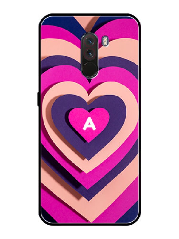Custom Poco F1 Custom Glass Mobile Case - Cute Heart Pattern Design