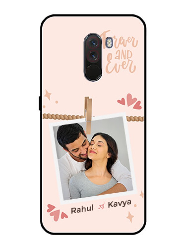 Custom Poco F1 Custom Glass Phone Case - Forever and ever love Design