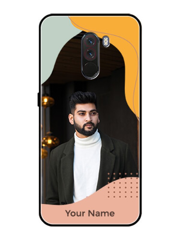 Custom Poco F1 Personalized Glass Phone Case - Tri-coloured overlay design