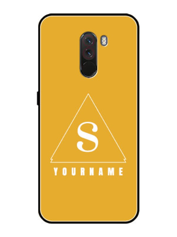 Custom Poco F1 Personalized Glass Phone Case - simple triangle Design