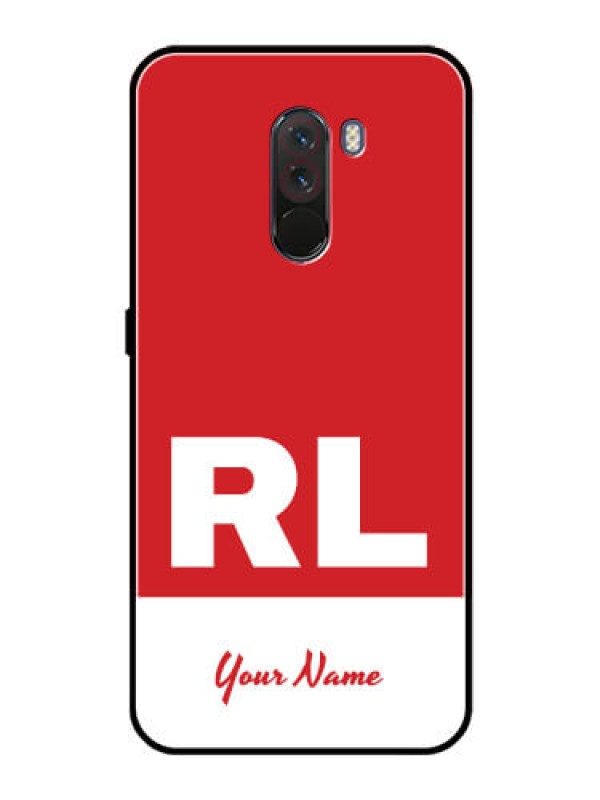 Custom Poco F1 Personalized Glass Phone Case - dual tone custom text Design
