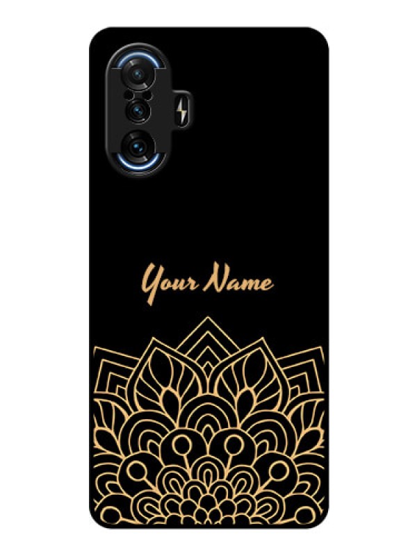 Custom Poco F3 Gt Custom Glass Phone Case - Golden mandala Design