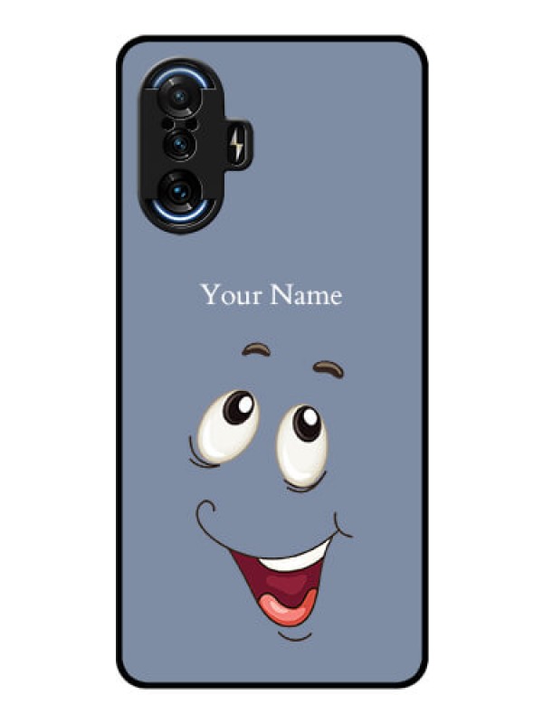Custom Poco F3 Gt Photo Printing on Glass Case - Laughing Cartoon Face Design
