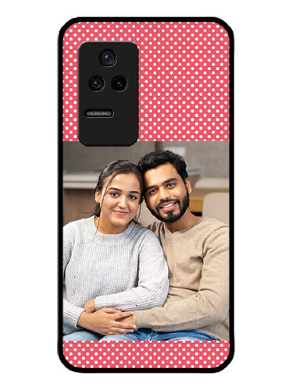 Custom Poco F4 5G Custom Glass Phone Case - White Dotted Design