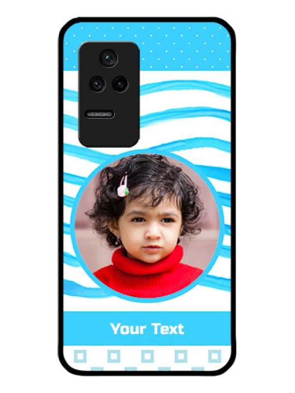 Custom Poco F4 5G Custom Glass Phone Case - Simple Blue Case Design