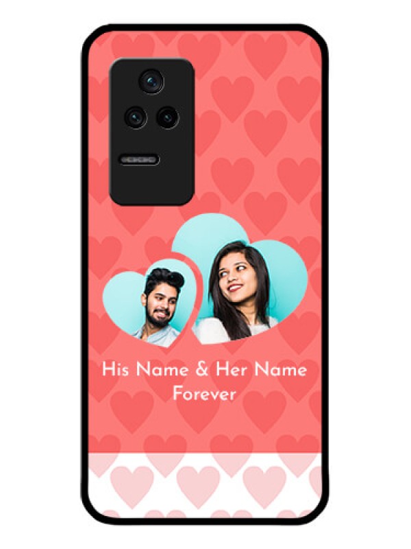 Custom Poco F4 5G Personalized Glass Phone Case - Couple Pic Upload Design