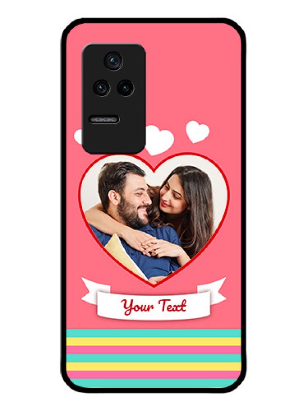 Custom Poco F4 5G Photo Printing on Glass Case - Love Doodle Design