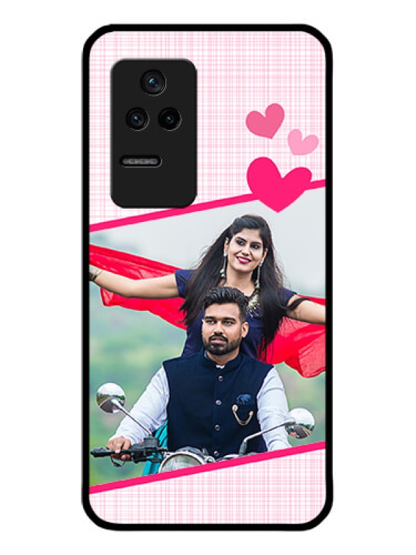 Custom Poco F4 5G Custom Glass Phone Case - Love Shape Heart Design