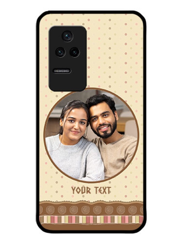 Custom Poco F4 5G Custom Glass Mobile Case - Brown Dotted Mobile Case Design