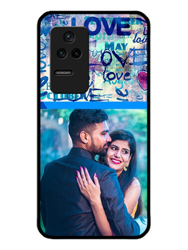 Custom Poco F4 5G Custom Glass Mobile Case - Colorful Love Design