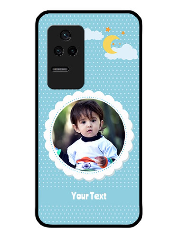 Custom Poco F4 5G Personalised Glass Phone Case - Violet Pattern Design