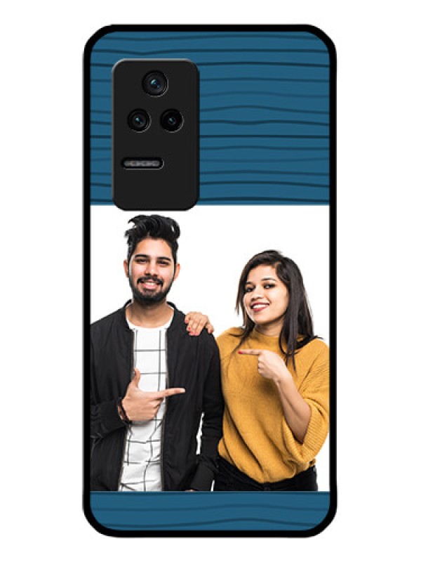 Custom Poco F4 5G Custom Glass Phone Case - Blue Pattern Cover Design