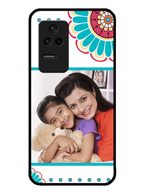 Custom Poco F4 5G Custom Glass Phone Case - Flower Design