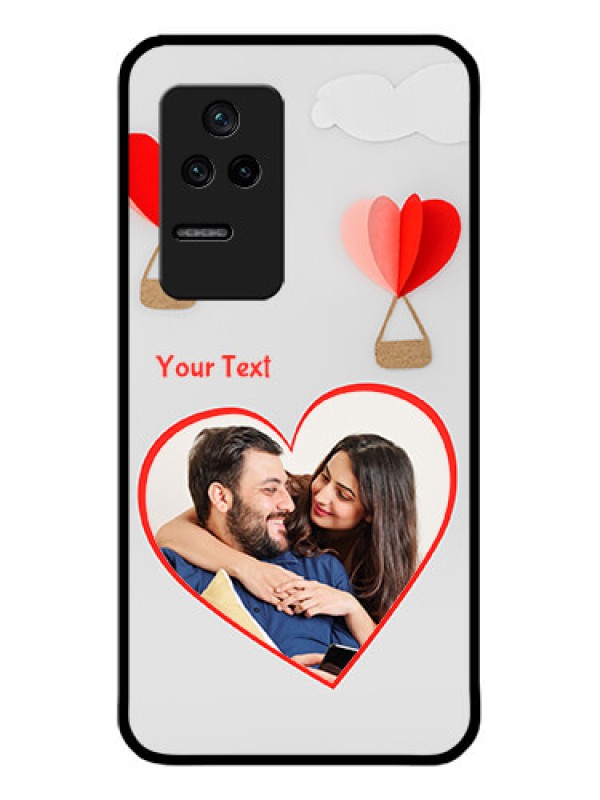 Custom Poco F4 5G Custom Glass Mobile Case - Parachute Love Design