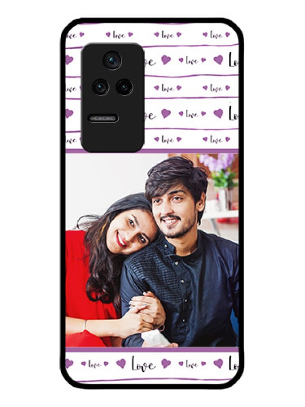 Custom Poco F4 5G Custom Glass Mobile Case - Couples Heart Design