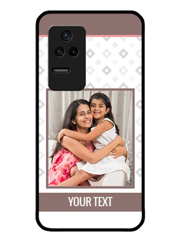Custom Poco F4 5G Photo Printing on Glass Case - Simple Diamond Design