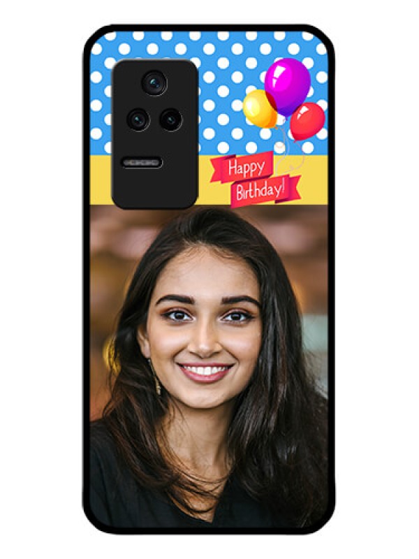 Custom Poco F4 5G Custom Glass Mobile Case - Happy Birthday Design