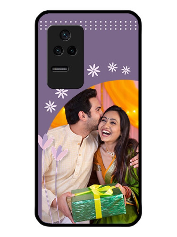 Custom Poco F4 5G Custom Glass Mobile Case - Lavender flowers design