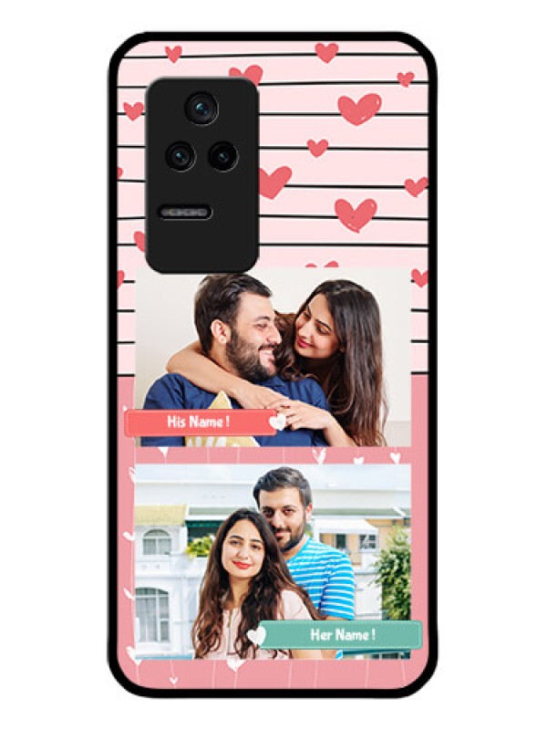 Custom Poco F4 5G Custom Glass Mobile Case - Photo with Heart Design