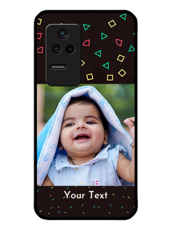 Custom Poco F4 5G Custom Glass Phone Case - with confetti birthday design