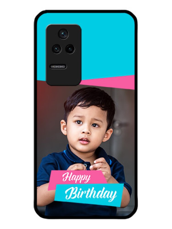 Custom Poco F4 5G Personalized Glass Phone Case - Image Holder with 2 Color Design