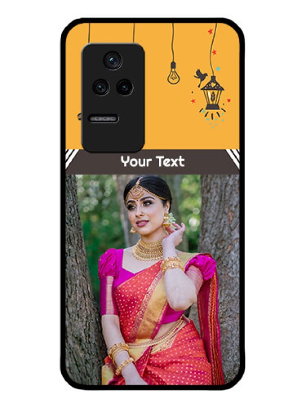 Custom Poco F4 5G Custom Glass Mobile Case - with Family Picture and Icons