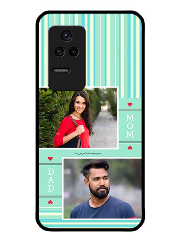 Custom Poco F4 5G Custom Glass Phone Case - Mom & Dad Pic Design