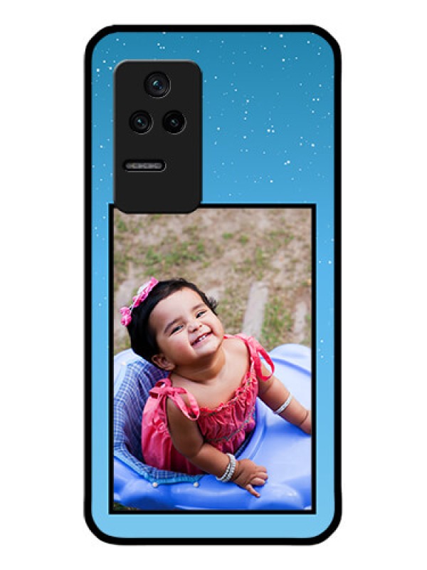 Custom Poco F4 5G Custom Glass Mobile Case - Wave Pattern Colorful Design