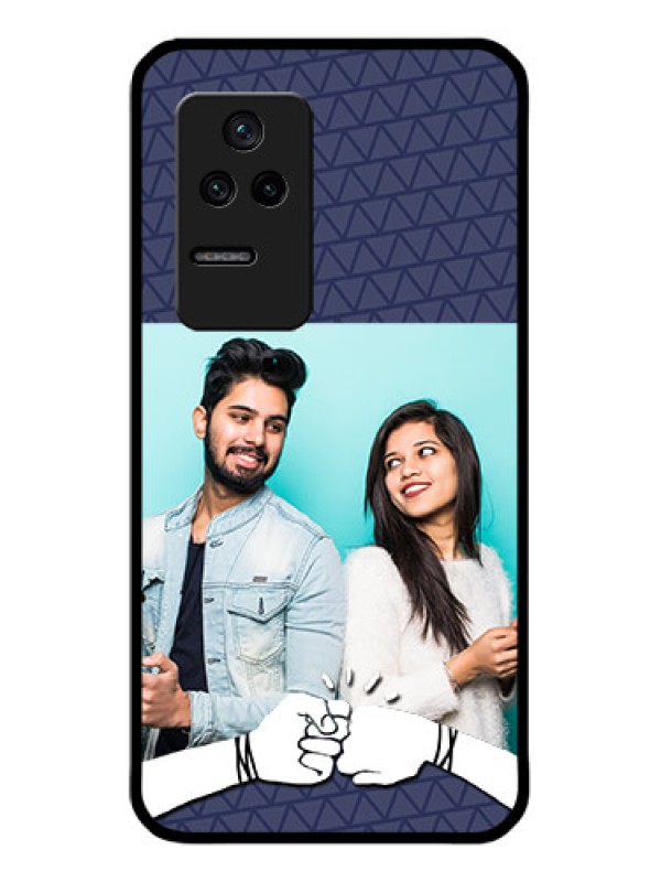 Custom Poco F4 5G Photo Printing on Glass Case - with Best Friends Design