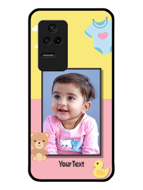 Custom Poco F4 5G Photo Printing on Glass Case - Kids 2 Color Design