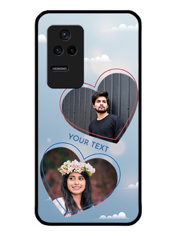 Custom Poco F4 5G Custom Glass Mobile Case - Blue Color Couple Design