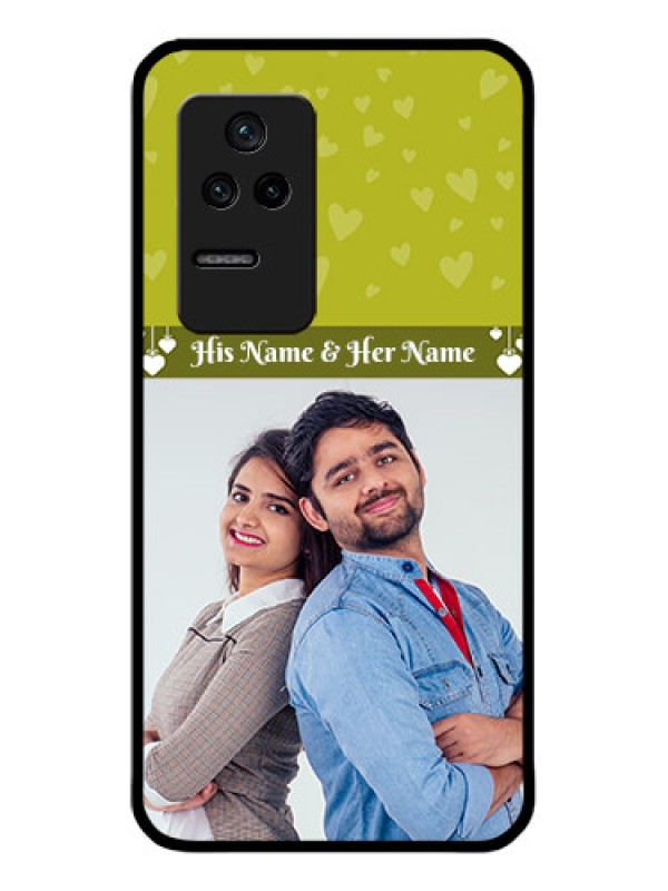Custom Poco F4 5G Custom Glass Phone Case - You & Me Heart Design